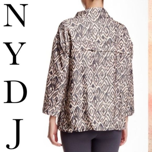 New NYDJ Diamond Wood Grain Athletic / Dress Water Resistant Wind Breaker Jacket - Picture 2 of 16